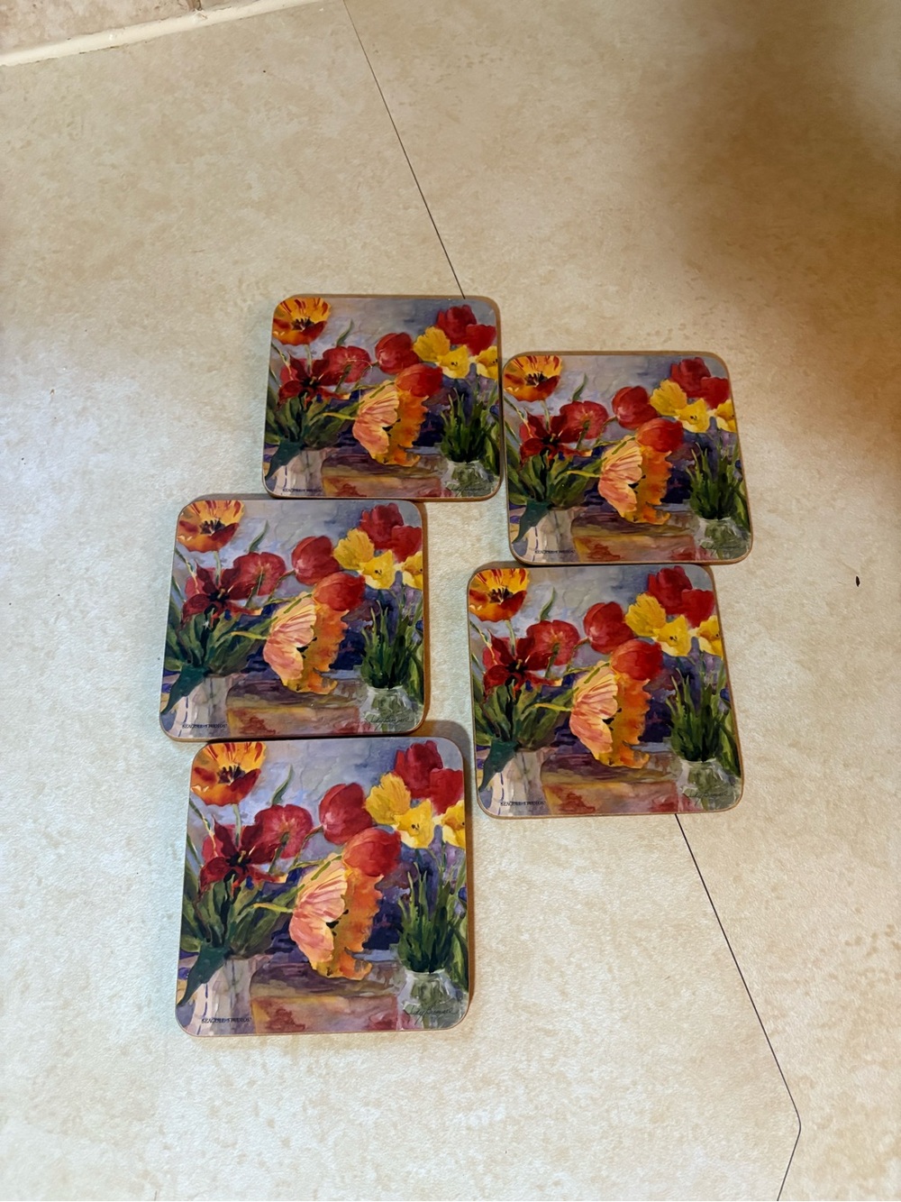 Vintage Seagull Studios Coasters Set of 5 Farmhouse Rustic House Decoration
